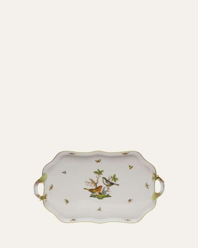 Rothschild Bird Rectangular Tray with Branch Handles